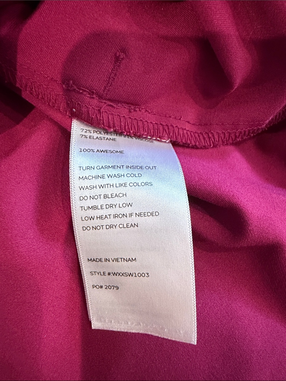 FIGS Women's Dark Magenta Rafaela Scrub Top - Picture 3 of 4